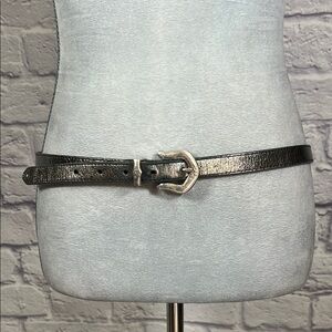Brighton Metallic Silver Western Buckle Belt